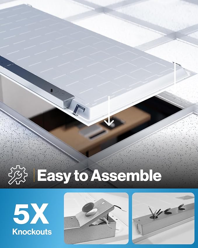 Sunco 24 Pack 2x4 LED Flat Panel Light Drop Ceiling Office Shop Commercial Warehouse Fixture, 5500 Lumens, Selectable Features, 30W/40W/50W, 4000K/5000K/6000K, Dimmable (0-10V), Dustproof ETL.