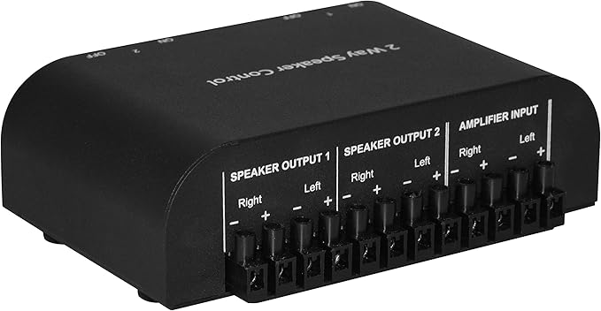 Xtrempro 61049 2 or 4 Way Speaker Switch, 1 in 2 Out or 1 in 4 Out Way Pair Stereo Speaker Selector W/Screw Type Connections Metal Non-Slip Box - Black (1 x 2 Way)