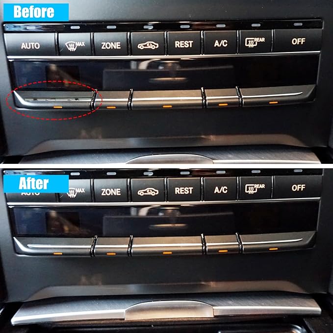 Jaronx Compatible with Mercedes Benz AC Button Trim E Class W212, Temperature Climate Control Button Sliver Chrome Trim for E Class W212 E63 AMG E250 E350 E400 E550 2010-2017(Polished)