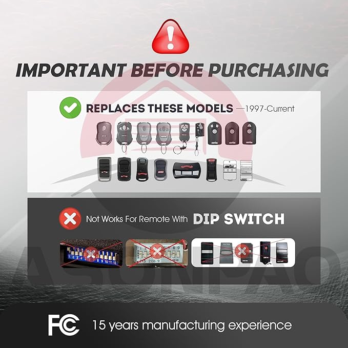 2 for Genie & Overhead Door Garage Door Opener Remote G3T-R G3T-A O3T-BX O3T-A【10-Year-Warranty】