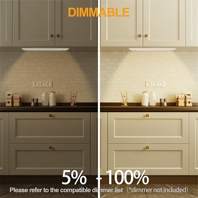 Ansen 2Packs of Under Cabinet Lighting Hardwired, 36in 22W 1426LM Dimmable Led Light for Kitchen/Closet, CRI 92+, R9 90+, 3 Color Temperature, 3000K/4000K/5000K(Warm White, Cool White, Daylight)