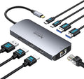 USB C Docking Station Dual Monitor, Selore Docking Station 3 Monitors Triple 4K Display with 2 HDMI, DisplayPort, 1 Gbps Ethernet, 100W PD Charging, USB 3.0 Ports Adapter for Dell, HP, Lenovo,etc