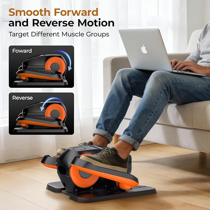 Under Desk Elliptical Machine - Elliptical Leg Exerciser for Seniors, Pedal Exerciser 12 Speeds Portable Seated Pedal Exerciser with Remote Control Home Workout Exercise Equipment
