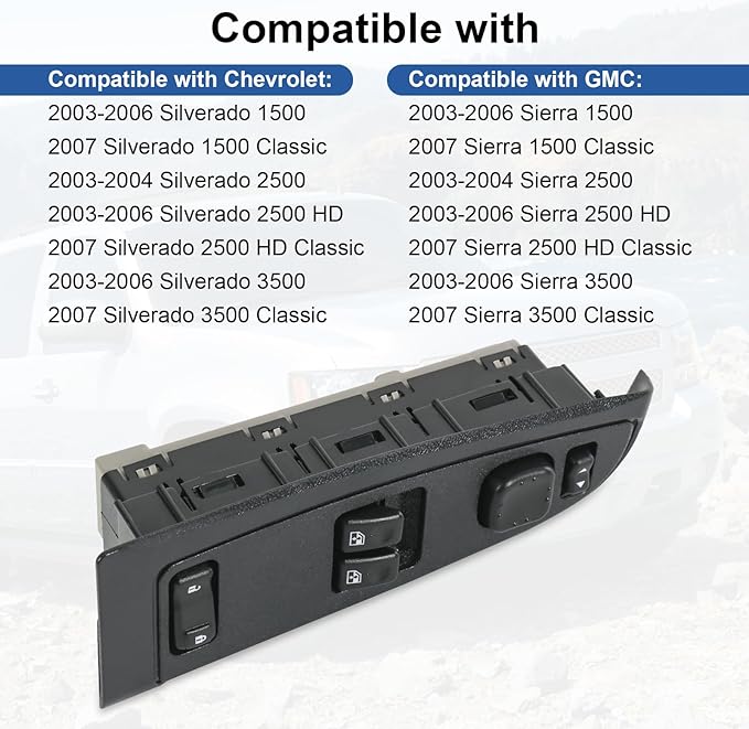 DICMIC Front Driver Side Master Power Window Switch and Door Lock & Black Bezel Assembly Compatible with 2003-2007 Chevrolet, GMC Select Model Replace# 15883318, 920-023, DWS-226