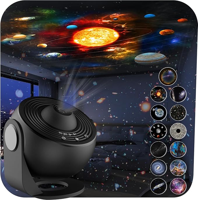 Star Projector,Upgraded 13 in 1 HD Planetarium Galaxy Projector for Bedroom,Night Light Projector with Adjustable Knob,360° Rotating and Timer,Galaxy Ceiling Projector for Kids,Adults,Gifts,Room Decor