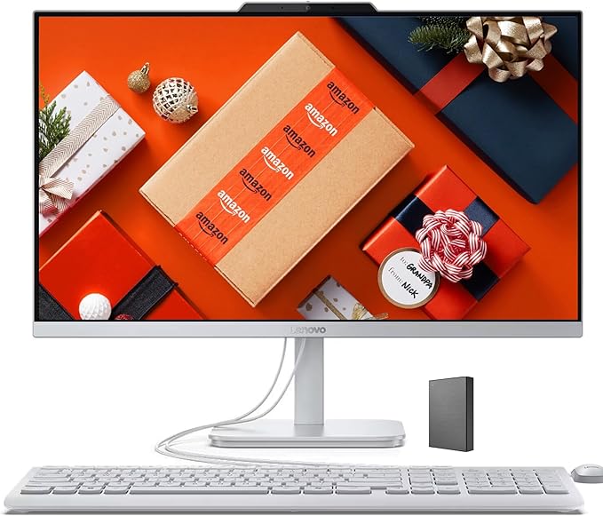 Lenovo IdeaCentre 24" FHD All-in-One Desktop Computer with Lifetime Office 365 for The Web • 32GB RAM • 2TB Storage • Intel Core • Wired Keyboard and Mouse • Windows 11