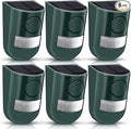 Qualirey 6 Pack Solar Sound and Light Alarm Motion Sensor 129db Outdoor Security Siren Waterproof Motion Activated Detector Alarm 6 LEDs Flash Warning Strobe System for Home, Farm (Green)