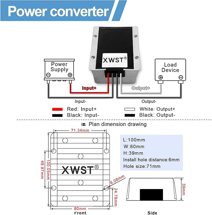 DC DC 12V to 13.8V 25A Step-up Module,Boost Converter 9V-13V to 13.8V Voltage Regulator,Waterproof Power Adapt 345W 13.8V Volt Transformer Module (12V to 13.8V 25A)