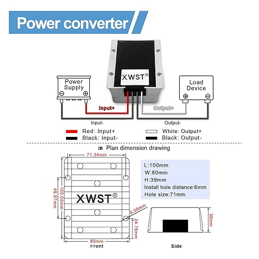 DC DC Stabilizer 9V-36V to 12V Boost Buck Converter 25A 300W Waterproof Regulator 12V Volt Module Transformer for Car Audio Solar Power System LCD LED Display Screen