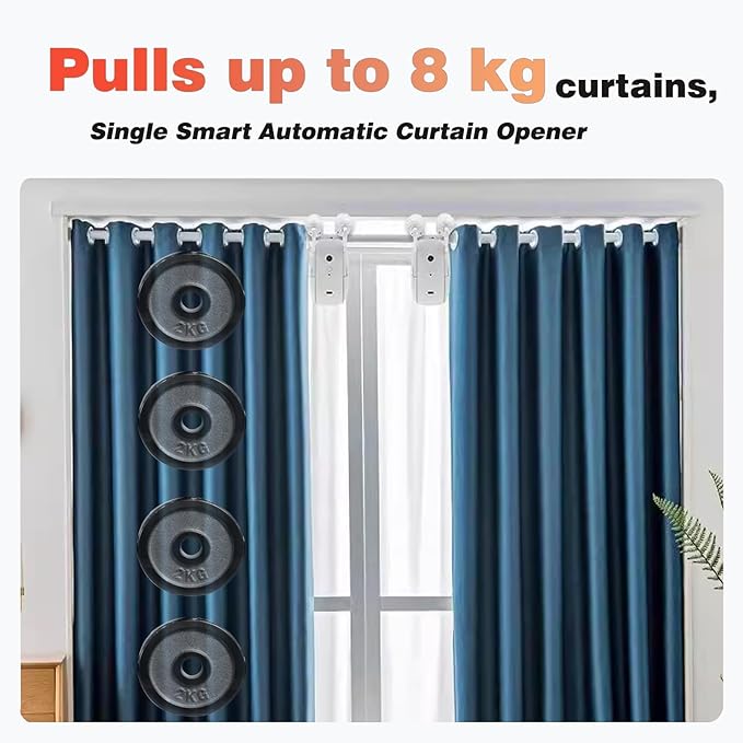 Smart Automatic Curtain Opener - Remote Controled by App/Timer/Voice,Upgraded High-Performance Motor, Automatic Light Sensor, Add Gateways,For Google Alexa,No Remote (Only for T/U track)