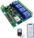 Newgoal 4 channelsWiFi Wireless Smart Switch Inching Self-locking Relay Module, be applied to access control Tuya SmartLife APP,DIY WIFI Garage Door Opener With 433 MHz RF remote control