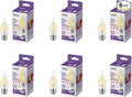 WiZ Connected 40W BA11 Tunable White Filament LED Candle Bulb - Pack of 6 - E26 - Indoor - Connects to Wi-Fi - Control with Voice or App - Matter Compatible