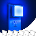 L LOHAS LED Blue Night Lights Plug into Wall 6-Pack, 0.3W Plug in Night Light, Dusk to Dawn, Bright Nightlight Auto-On/Off, for Adults Kids Room Bedroom Bathroom Hallway Kitchen, Non-Dim