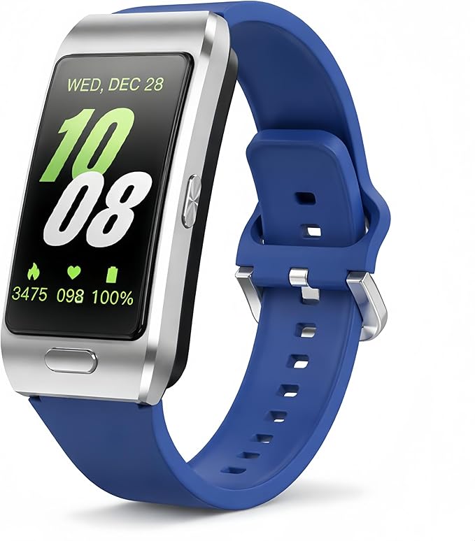 2-in-1 Smart Health Band with Built-in Bluetooth Earbuds, Fitness & Activity Tracker with Heart Rate & Sleep Monitor, Bluetooth Call Support, 1.57" HD Touchscreen for Daily Wellness(Blue)