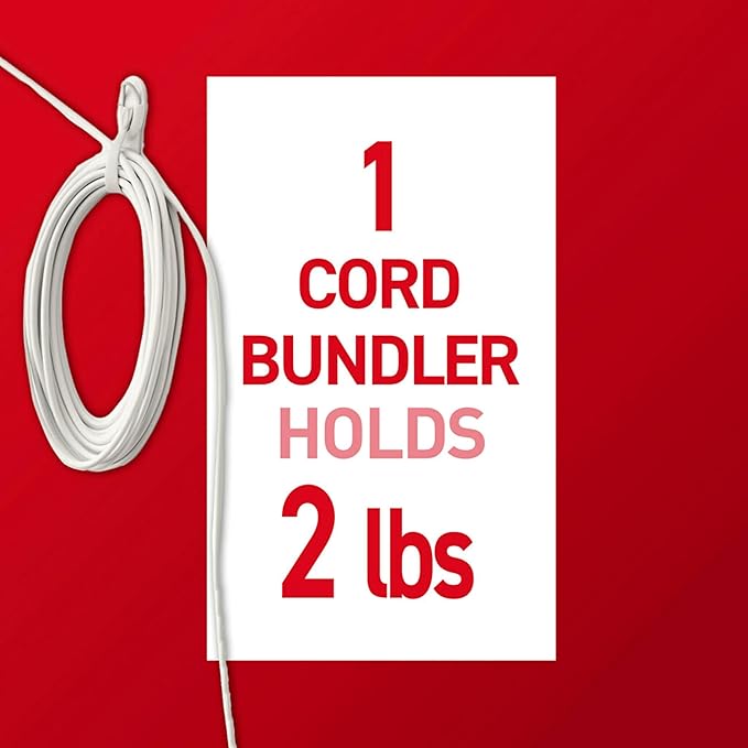 Command Cord Bundlers, Damage-Free Hanging Cord Organizer, No Tools Cord Bundler for Hanging Electrical Cables of Christmas Decorations, 6 Gray Cord Bundlers and 12 Command Strips | Cord Organizer, No Tools, Cord Bundler, 12