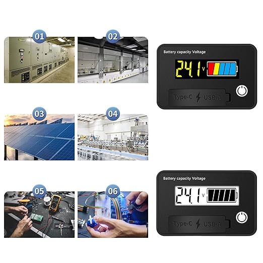 12V 24V Battery Capacity Indicators DC8-30V Leads Acid Lithium Voltages Tester Charging Levels Indicators Battery Capacity