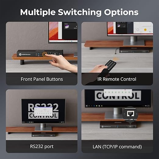 TESmart 16×1 HDMI Switch 16 in 1 Out 4K HDMI Switcher with IR Remote 4K@60hz 16 Port HDMI Switch Box HDCP 2.2,Auto Switch,19-inch Rack-Ears Mount,LAN Port Control,Auto Scan Switch