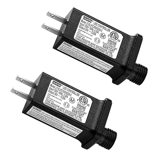 2PCS Replacement 30V 0.2A LED Transformer Model JT-EL/FC300V0200-C Class 2 Power Supply IP44 LED Light Controller Low Voltage Transformer for Christmas String Light Inflatable Decorations (30V6W 2PCS)