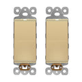 LIDER Minimalist Design Matte Finish Lighted Decorator Switch, Frameless Paddle Light Switch with Locator Light, Grounding Screw, 15A 125V, UL Listed, LS15-1P-GD2P, Gold, 2 Pack