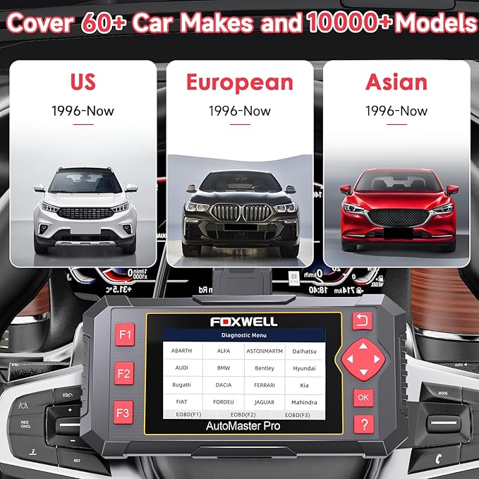 2026 FOXWELL Car Scanner NT604, 4 System OBD2 Scanner Diagnostic Tool, Check Engine Code Reader for Cars and Trucks, ABS/Airbag/Transmission Diagnostic Scanner for All Vehicles, English & Spanish Ver.