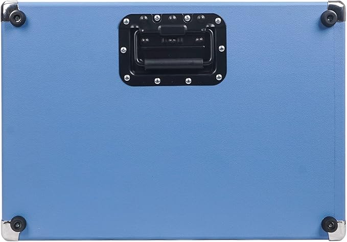 Sound Town Vintage 3U Amp Rack Case, 12.5" Depth with Rubber Feet, Dust Cover, Kickstand, Beau Blue (STVRC-3BL)