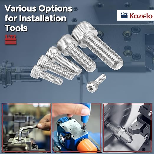 Kozelo 30pcs Socket Head Cap Screws - [M4-0.7 x 25mm] 304 Stainless Steel Allen Socket Drive for Electrical Motor 3D Printing Fan Engine Replacement Use, Silver