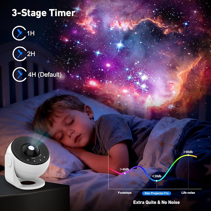 Galaxy Projector Pro, 13 in 1 Home Planetarium Galaxy Projector for Bedroom, Star Projector Galaxy Light with Timer, Adjustable Focus Night Light Projector for Kids Adults Room Decor