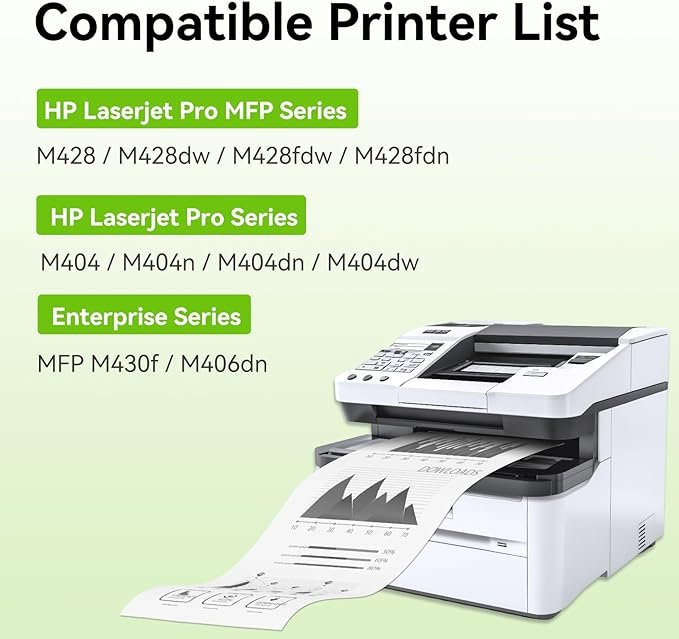 CF258X 58X Toner Cartridges Black High Yield with Chip Compatible Replacement for HP 58A 58X CF258A CF258X for LaserJet MFP M428fdw M428fdn M428dw M404 M428 Pro M404n M404dn M404dw Printer(2 Pack)