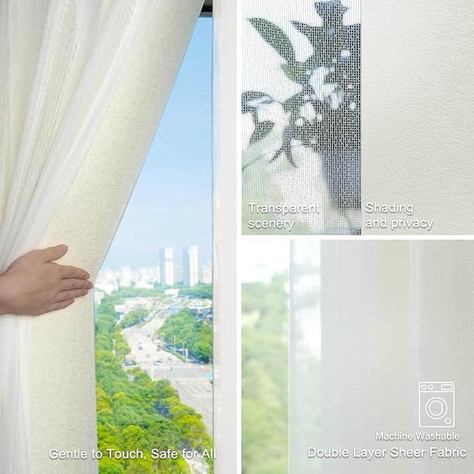 Blindify Motorized Sheer Vertical Blinds with Remote, Light Filtering Smart Vertical Blinds Work with Alex Google Home, Horizontal Blinds for Sliding Glass Doors, Customize(Linen Beige)