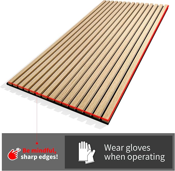 Art3d 4 Wood Slat Acoustic Panels for Wall and Ceiling - 3D Fluted Sound Absorbing Panel with Wood Finish - Brushed Silver
