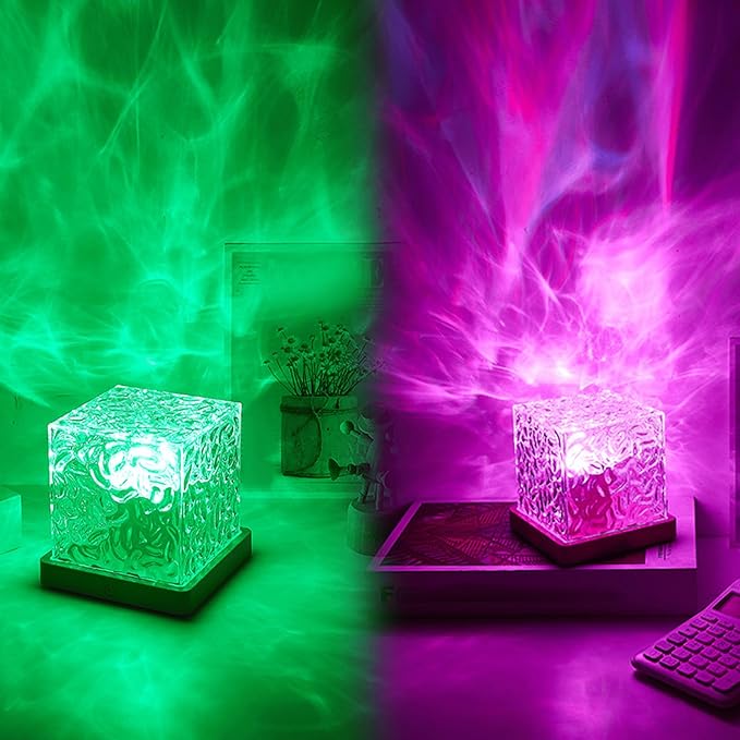 citosisk Aurora Borealis Night Light Projector, Aurora Dreamscape Projector, Magical Northern Lights for Your Room, 3/16 Colors Ambient Dynamic Wave Cube Lamp with Remote (16 Colors Plug-in, Wood)