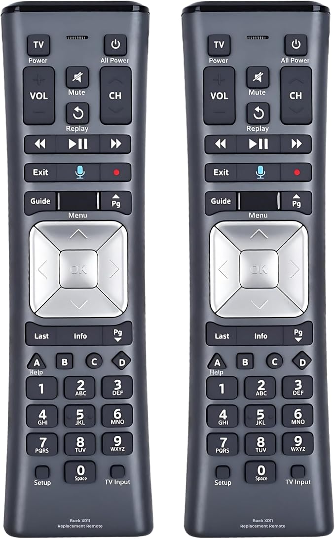 2 Pack XR11 Xfinity Remote Control Replacement – Universal IR/RF Remote for Cox & Comcast, Easy Pairing, Voice Search, Backlit Keys, Compatible with X1, XG1, Xi3 Cable Boxes/DVR Receivers