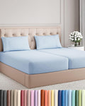 Split King Size 5 Piece Sheet Set - Comfy Breathable & Cooling Bed Sheets Set - Hotel Luxury Bedding for Women, Men, Kids, Teens, Boys & Girls - Deep Pockets, Soft, Wrinkle Free - Oeko-Tex - Sky Blue