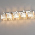 FDPBY Modern Bathroom Vanity Light 5-Lights Brushed Nickel Vanity Light Crystal Wall Light Bathroom Light Fixtures