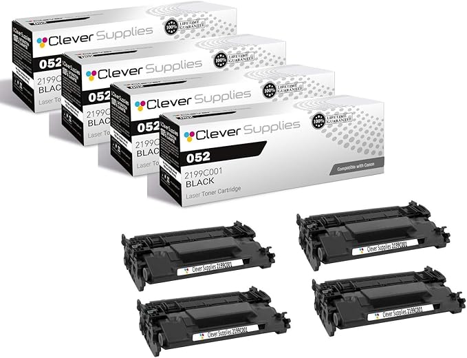 CS Compatible Toner Cartridge Replacement for Canon 052 2199C001 Black ImageClass LBP214dw LBP215dw MF424dw MF426dw MF429dw Toner Cartridge 4 Pack