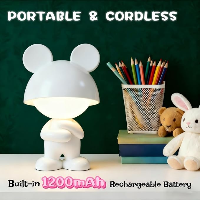 ShonlPin Night Light for Kids,Rechargeable Table Lamp,Touch Lamps for Nightstand,Dimmable,Breastfeeding,Baby Nursery,Sleep Aid,Cute Decor Gifts Stuff for Baby Toddler Boys Girls Christmas Birthday