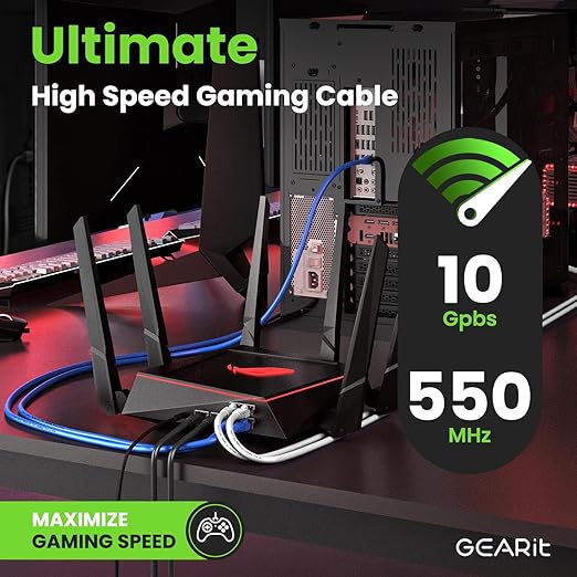 GEARit Cat 6 Ethernet Cable Pack - 100-Pack 3 ft Cat6 Ethernet Patch Cables | RJ45 Network Patch Cable, 10 Gbps Snagless Gold-Plated Connectors - Ethernet Cable Cat 6 for PC, TV, Router - Black