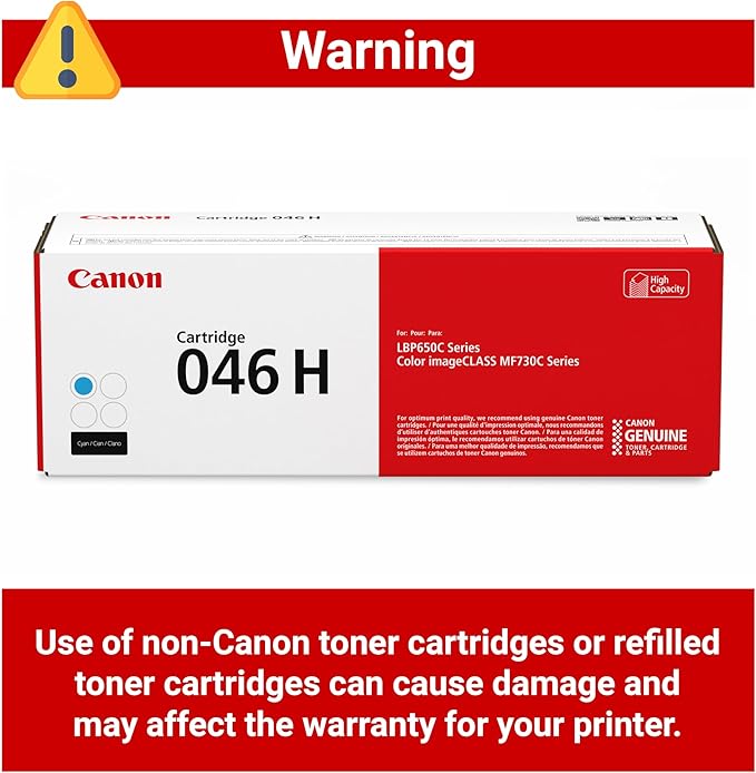 Canon Genuine 046 Cyan Toner Cartridge High Capacity Compatible with LBP654Cdw, MF731Cdw, MF733Cdw, MF735Cdw