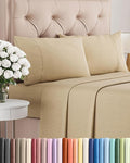 Queen Size 4 Piece Sheet Set - Comfy Breathable & Cooling Bed Sheets Set - Hotel Luxury Bedding for Women, Men, Kids, Teens, Boys & Girls - Deep Pockets, Soft & Wrinkle Free - Tan (Heathered Sheets)
