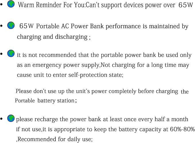 Portable Power Bank with AC Outlet, 65W 110V Portable Laptop Charger Battery Bank 23400mAh External Battery Pack Backup Power Source for Outdoor Tent Camping RV Home Office Smart Devices-Orange