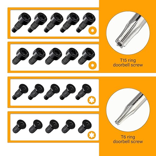 Replacement Screws for Doorbell - Orange Screwdriver T6 T15 & + 20Pcs Screws for Doorbell 2nd Gen & Pro