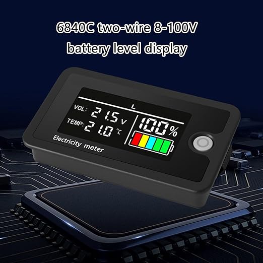 LED Display Voltmeter Car Battery Charging Levels Indicators 8-100V Lithiums Batteries Capacity Tester Battery Capacity