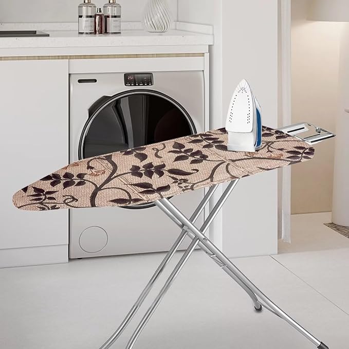 ZCFYGDX Ironing Board Cover with William Morris Prints, Washable Elastic Fabric, Heat-Resistant and Breathable, 3 Nylon Buckle Straps Fastening, Fits for Various Standard Sizes, 14x45 Inch