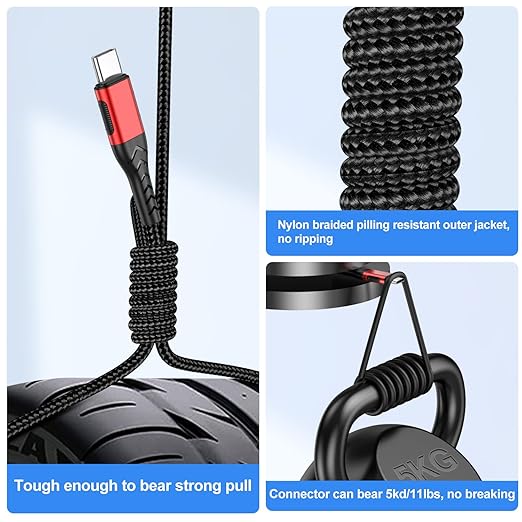 Durcord USB C to USB C Cable, 2Pack 100W 6ft USB C Charger Cable Fast Charging for Android/Phone/Pad, Type C to Type C Charger Braided Compatible with iPhone 15 Pro/Plus/Max/Android/Phone/Pad Red