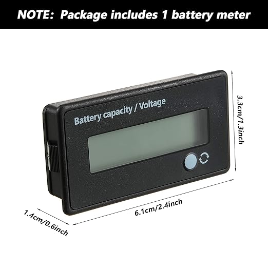 Frienda Dc 12v 24v 36v 48v 72v Battery Meter with Alarm Battery Capacity Indicator Monitor Voltage Meter and Lithium Ion Indicator(Green Light)