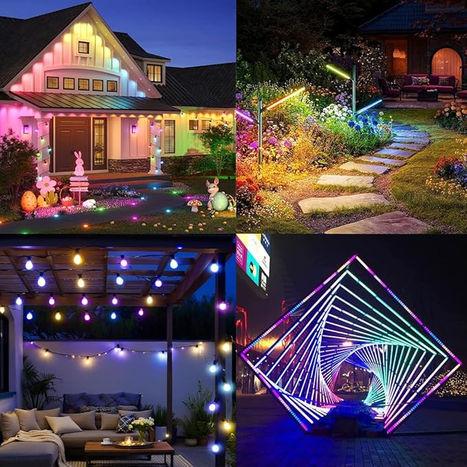 Skikibily ESP32 WLED LED Controller with Mic for Music Sync, APP/Web Control, IP65 Waterproof, 5V/12V/24V WS2812B SK6812 WS2811 RGBIC Addressable LED Strip Lights, 20A Output Fuse Protection