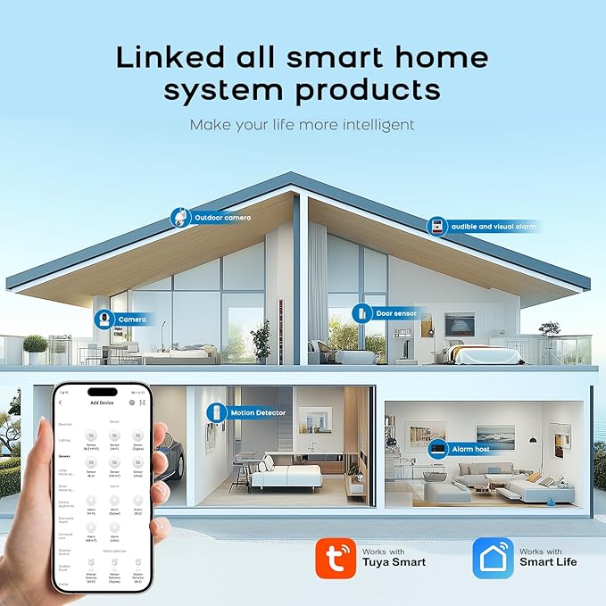 PGST 8 PCS Home Security Systems with LCD Touch Screen,Wireless GSM 4G Burglar Door Open Alarm Systems,120dB Loud Siren,Phone App Control for Villa,Apartment,Home Pets,Kids Safety