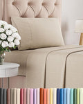 Twin XL Size 3 Piece Sheet Set - Comfy Breathable & Cooling Bed Sheets Set - Hotel Luxury Bedding for Women, Men, Kids, Teens, Boys & Girls - Deep Pockets and Wrinkle Free - Beige (Heathered Sheets)