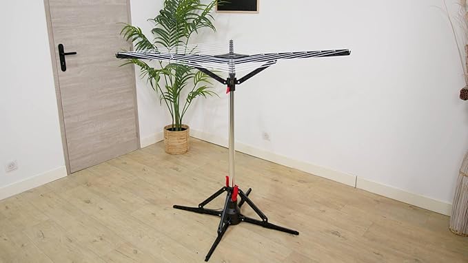 Vortexdryer Rotating Cloth Dryer – Electric Drying Rack with 2-Hour Auto Shut-Off | Foldable, Lightweight, 20kg Max Load | 120-Minute Timer | 18V DC Power | Indoor Clothes Drying Solution