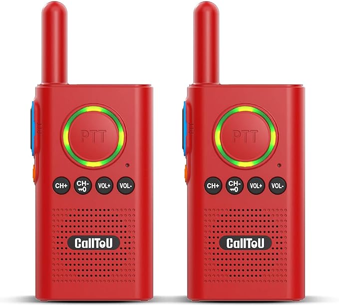 CallToU 2 Way Intercom for Elderly 3300FT Rechargeable 1000mAh Battery, VOX, Ideal for Caregivers & Emergencies Intercoms Wireless for Home/Outdoor Family Communication Red